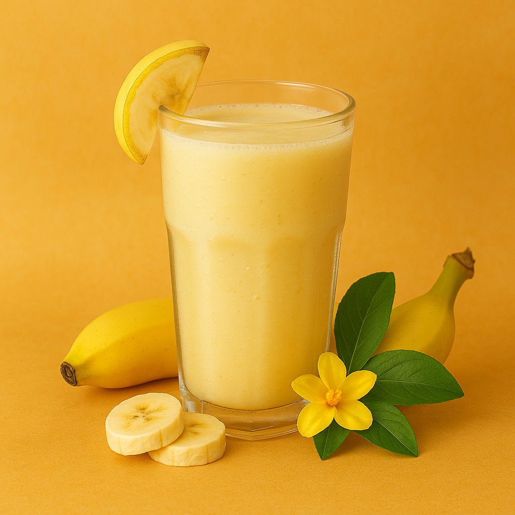 Vaso de Jugo de Plátano Cremoso