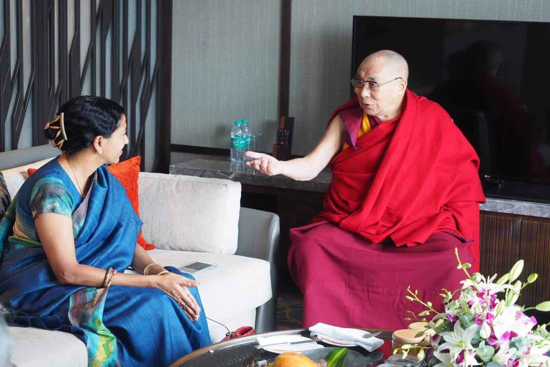 Shoba Narayan with The Dalai Lama