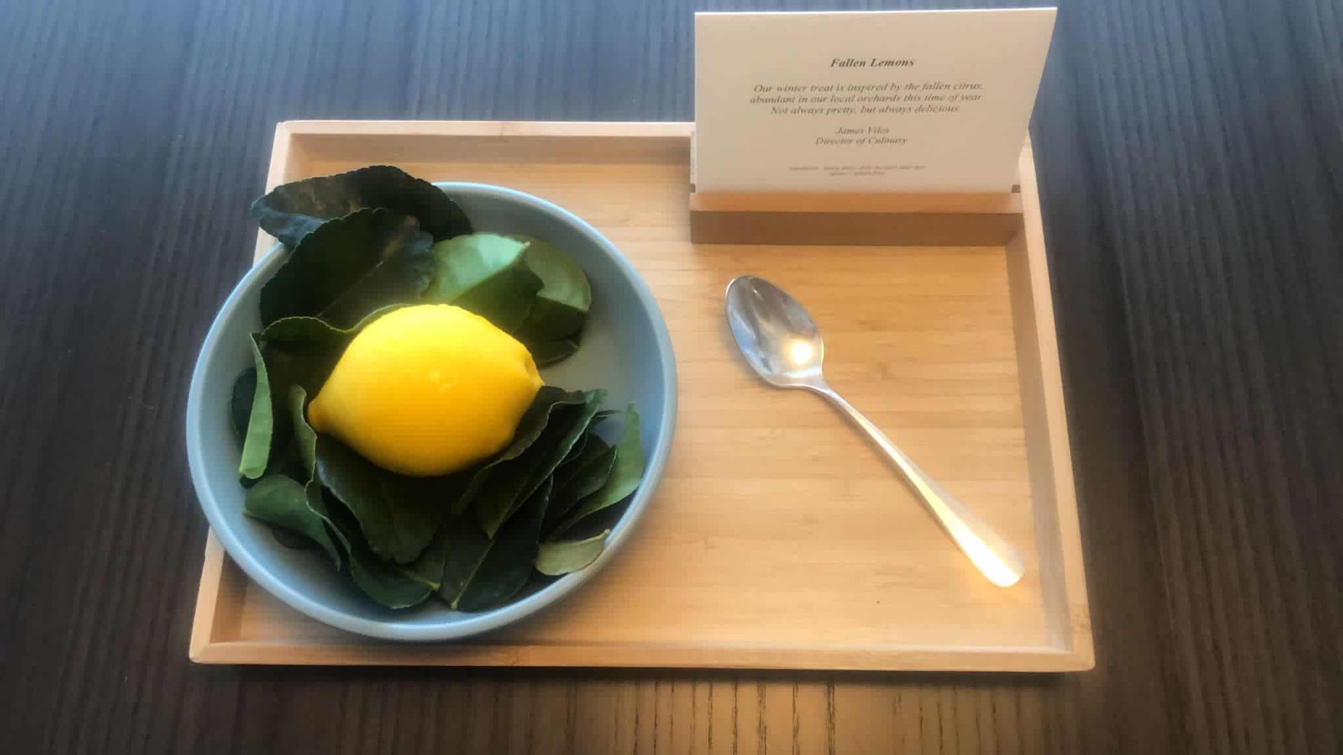 The welcome "lemon" at the Park Hyatt hotel, Sydney