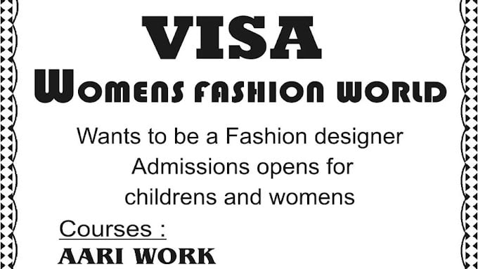 Visa women's stitching and aari, embroidery