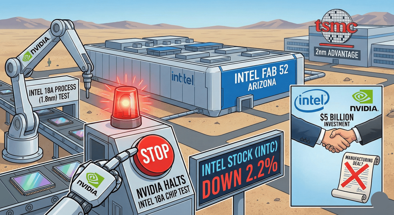 Tetesi za 'Break-up' ya Kiteknolojia: NVIDIA Yaipiga Chini Intel Kwenye Majaribio ya Chipu Mpya za 18A