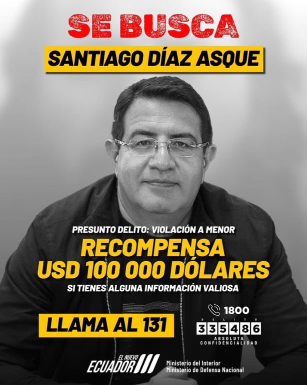Mbunge wa Ecuador Ajificha Kufuatia Tuhuma za Unyanyasaji wa Kingono Dhidi ya Mtoto Mdogo, Polisi Watangaza Msako Mkubwa