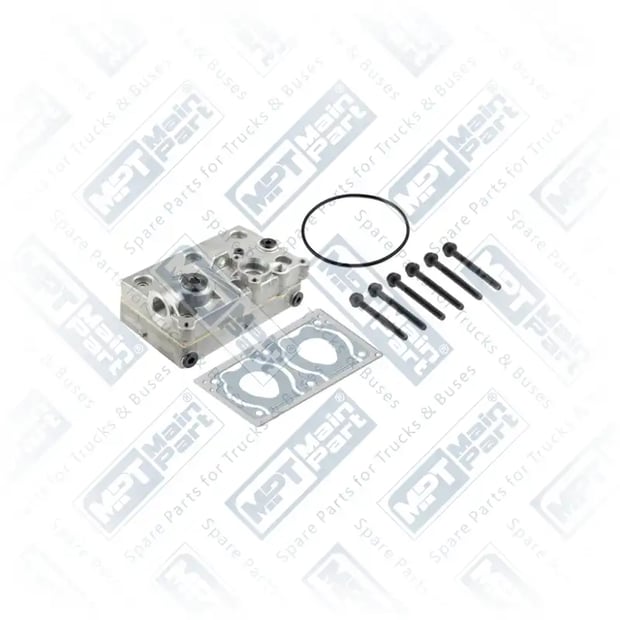 1) 7420774299,7421318075,7421418150,7421707608,4127049402,9125129252,21418150, 7421707608 RENAULT TRUCKS KERAX 340 Compresseur d'air, Culasse, MPT Main Part