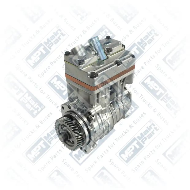 1) 0009300953,0011309415,9361302215,9361303115,14900128010,LP490, A9361302215 MERCEDES BENZ INTOURO OM936 Compresseur d'air, Double cylindre, MPT Main Part