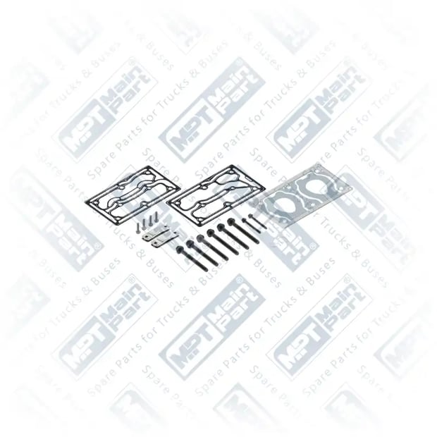 1) 9125109312,0021301015, A0021301015 MERCEDES BENZ AXOR 2535 LS Compressore d'aria, Kit guarnizioni, MPT Main Part