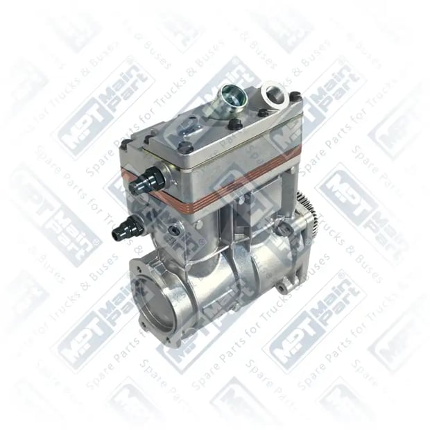 2) 14900050713,14900105110,14900119210,14900127710,14900127711,14900145710,14900145711,14900145712,LP490,0011306015,0011306215,0011306415,0011308915,4711303215,4711303415,4711304015,4711304215,4711306615, 4711304015 MERCEDES BENZ ANTOS 1845 Sprężarka powietrza, Dwucylindrowe, MPT Main Part