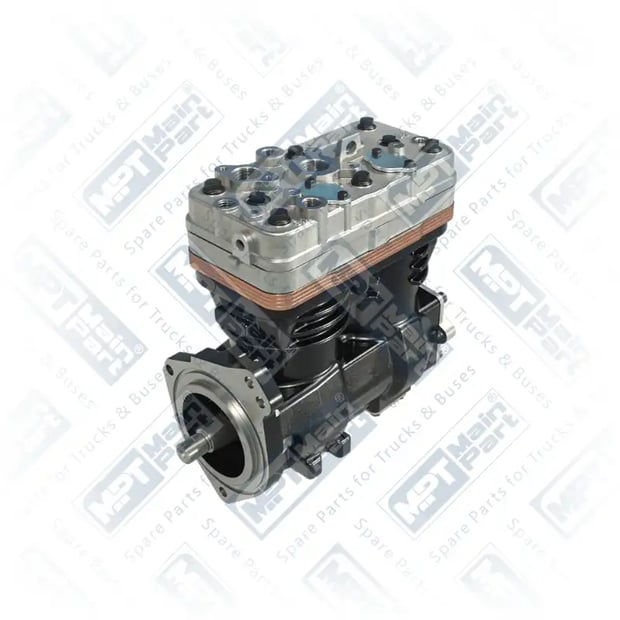 1) K017528,K017528000,K017528N57,K017528X00,LK4954,21101027, K017528X00 KNORR-BREMSE Compressore d'aria, Doppio cilindro, MPT Main Part