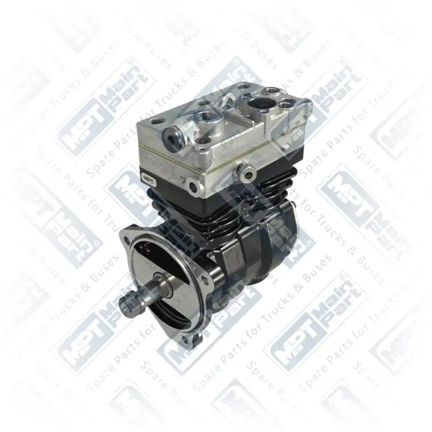 1) 4127040020,4127040027,4127040070,4127040077,4127040130,4127040137,4127040160,4127040167,20574763,20775224,20866605,70330056,85000491, 1.LK.1802 Компрессор воздуха, Двухцилиндровый, MPT Main Part