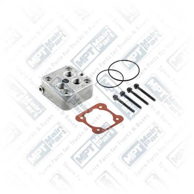 1) 4111518002,4111518012,0001314919, 4.LP.2001 Compressor de ar, Cabeçote, MPT Main Part
