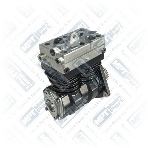 2) 4571304915,4571307115,9125101040, A4571304915 MERCEDES BENZ AXOR 2 4136 Air Compressor, Twin Cylinder, MPT Main Part