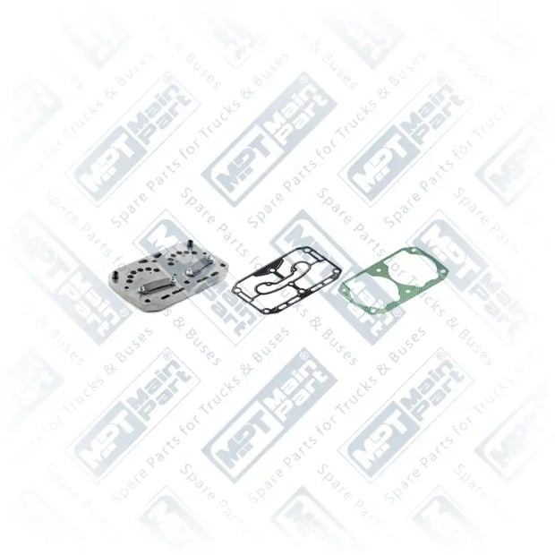 1) K044410K50,K090867K50, 15.LP.1710 Compressor de ar, Placa da válvula, MPT Main Part