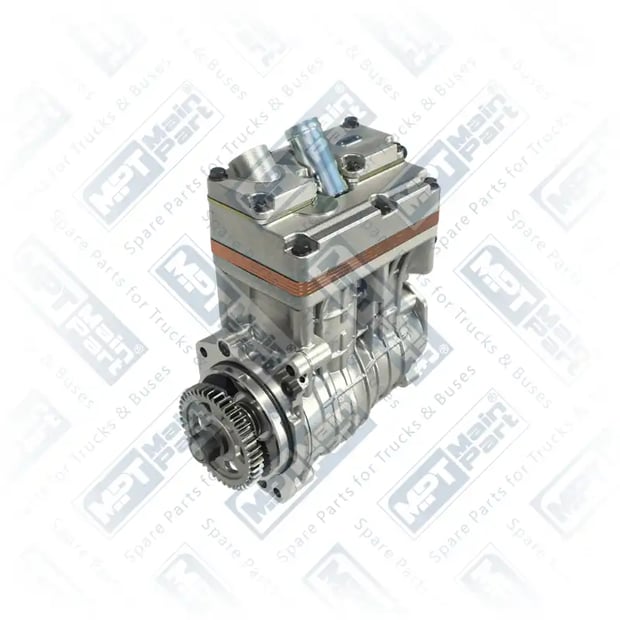 1) 4701301215,4701301615,4701302215,4701303815,LP490, A4701301215 MERCEDES BENZ ANTOS 3236 Compresor de aire, Bicilíndrico, MPT Main Part