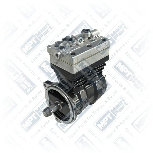 1) 20382345,20478151,20569928,20773343,20842990,21388369,85000360,85000487,85000614,4127040060,4127040067,4127040100,4127040107,4127040140,4127040147,4127040240,1523988,1523988A,1523988R, 1.LK.1801 Compresor de aire, Bicilíndrico, MPT Main Part