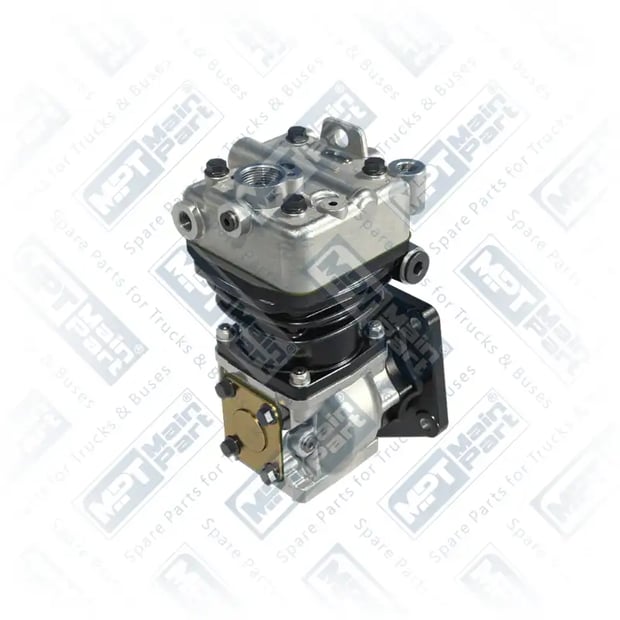 2) II18606,II18606000,II18606AT,II18606AT000,II33163,II37212AT,K000274,K000274000,K00027405T,K000274AT,K021890,LK3930,LK3965,LK3982,1628592,20429337,3987601,8112583,8113263, LK3965 KNORR-BREMSE Air Compressor, Single Cylinder, MPT Main Part