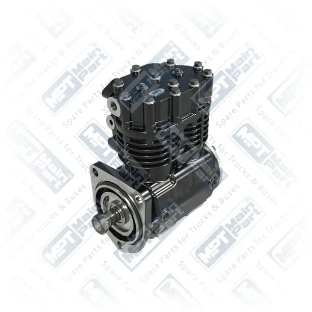 1) 1080437,1186722,1188844,1570594,1590264,1612335,1186722SP,KZ433,KZ4331RM,KZ4331X50, 1.LK.1301 Compresor de aire, Bicilíndrico, MPT Main Part