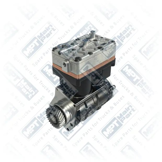 1) 4571305415,4571306215,4571307815,14900056411,14900085312, 4571305415 MERCEDES BENZ CONECTO O345 OM457 Sprężarka powietrza, Dwucylindrowe, MPT Main Part