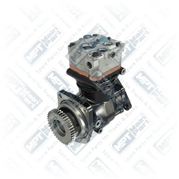 1) 0R1623,0R1624,10R1437,1916521,2233636,2233637,2554160,5010803,5010806,5011427,5011441,5012532,5012533,5014428, 5011441 Компрессор воздуха, Одноцилиндровый, MPT Main Part