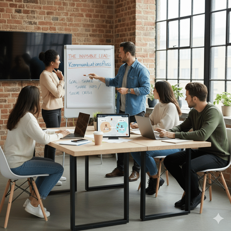 Team workshop with flipcharts and strategic planning