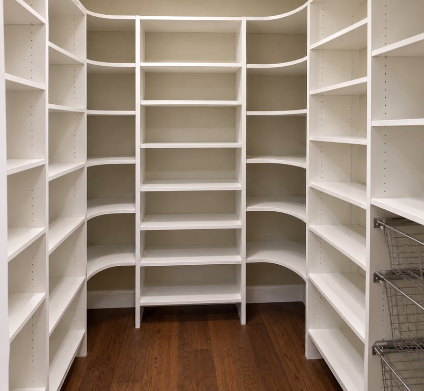 Modern White Walk-In Closet Shelving