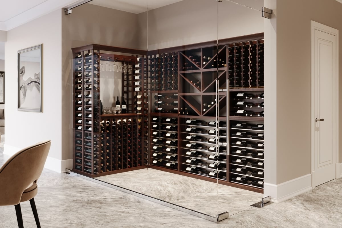 Dark Wood Wine Storage