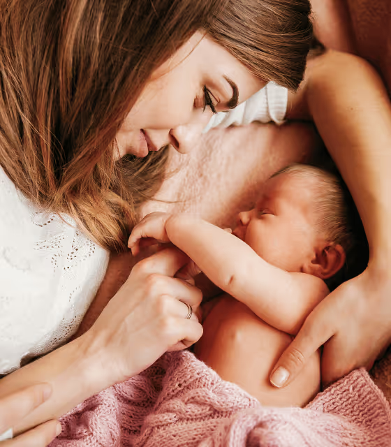woman and newborn baby