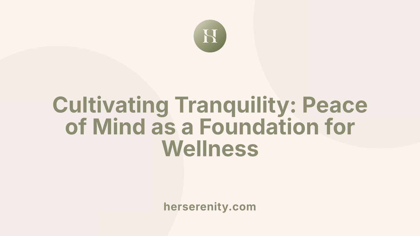 Cultivating Tranquility: Peace of Mind as a Foundation for Wellness