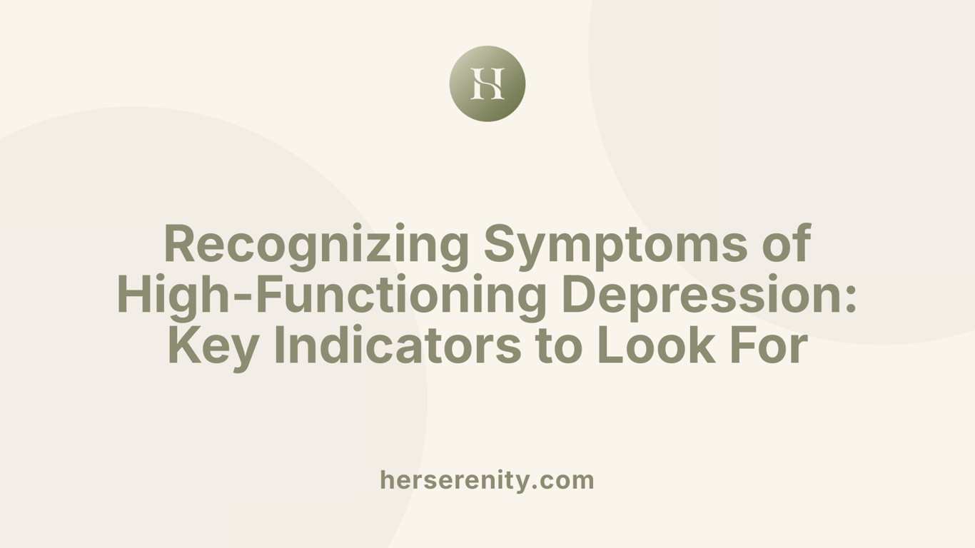 Recognizing Symptoms of High-Functioning Depression: Key Indicators to Look For