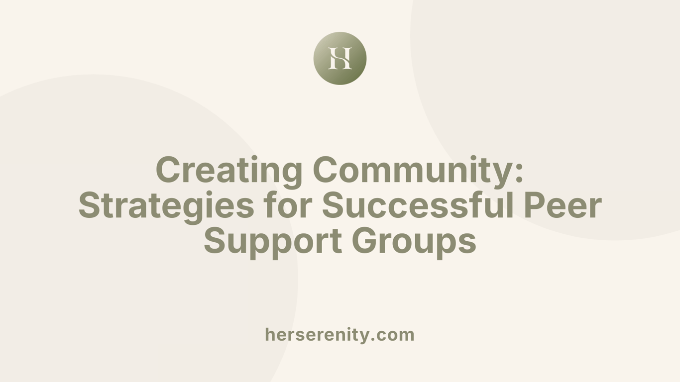 Creating Community: Strategies for Successful Peer Support Groups