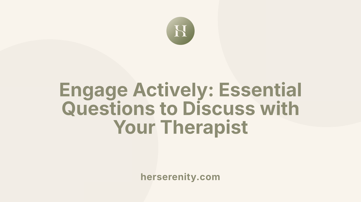 Engage Actively: Essential Questions to Discuss with Your Therapist