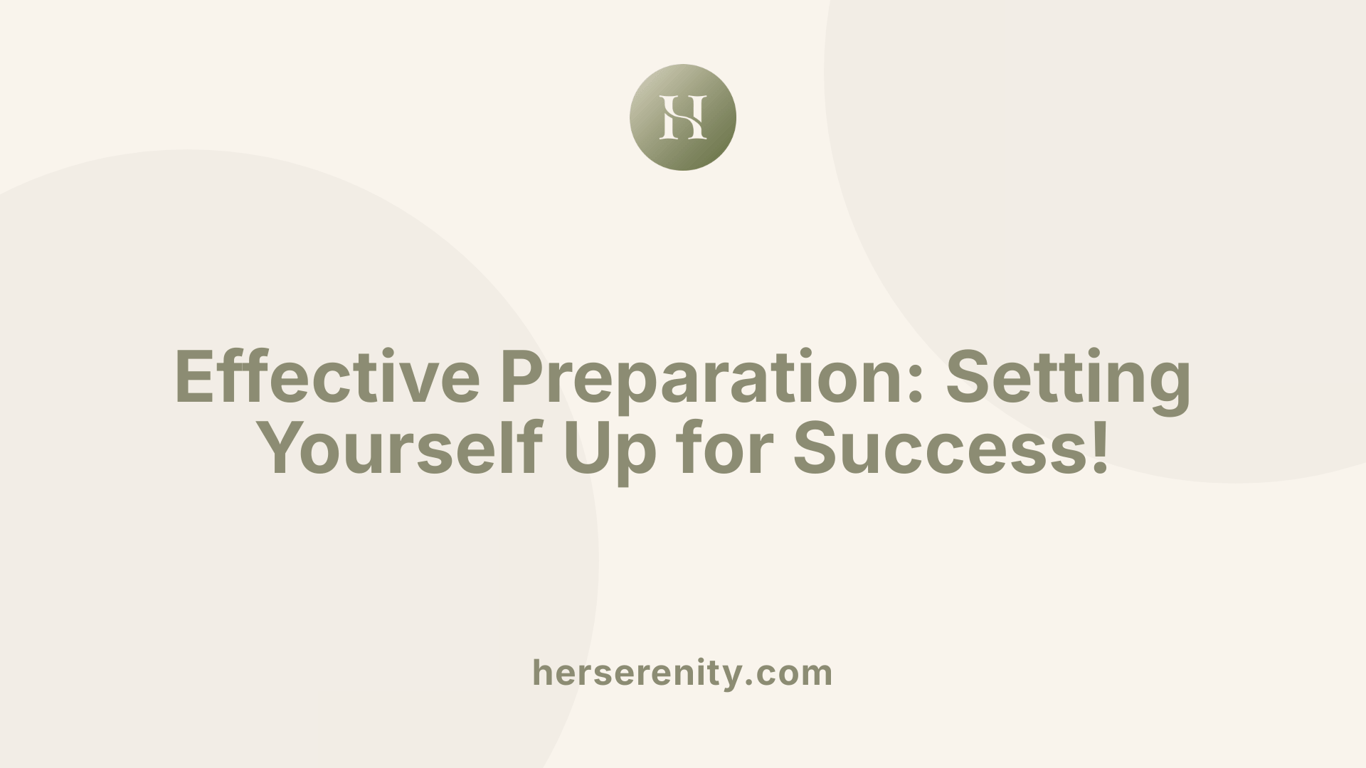 Effective Preparation: Setting Yourself Up for Success!
