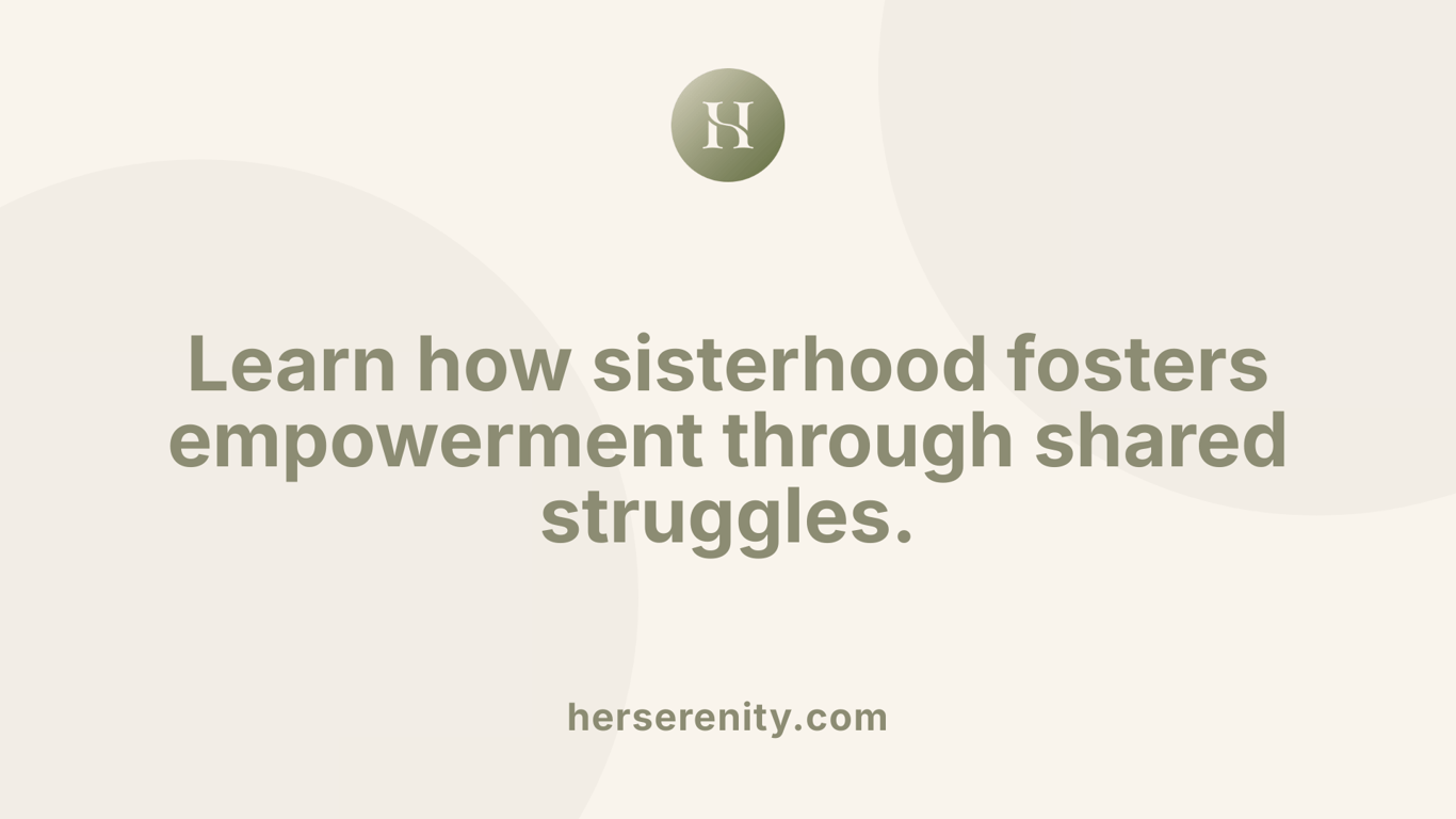 Learn how sisterhood fosters empowerment through shared struggles.