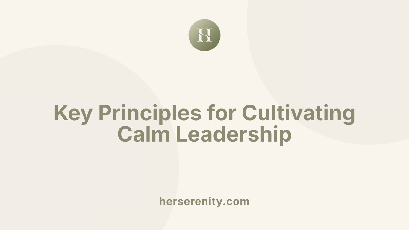Key Principles for Cultivating Calm Leadership