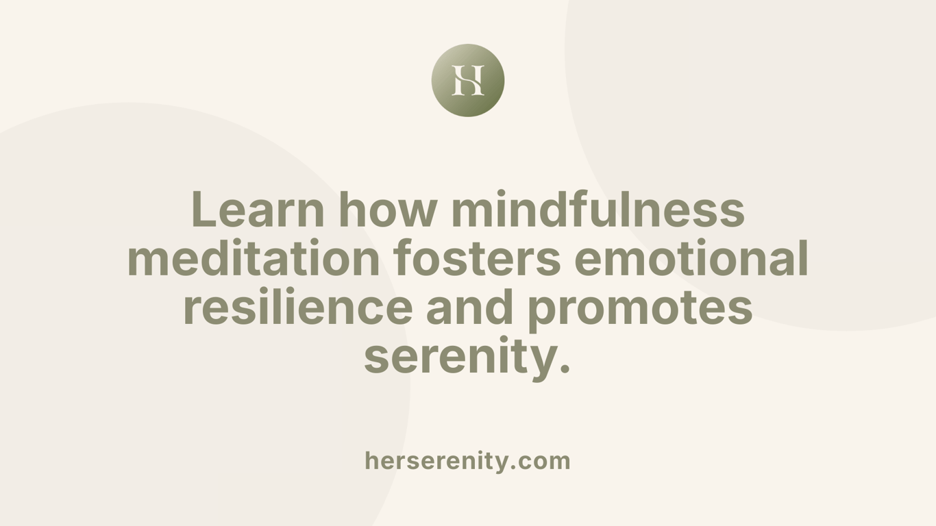 Learn how mindfulness meditation fosters emotional resilience and promotes serenity.