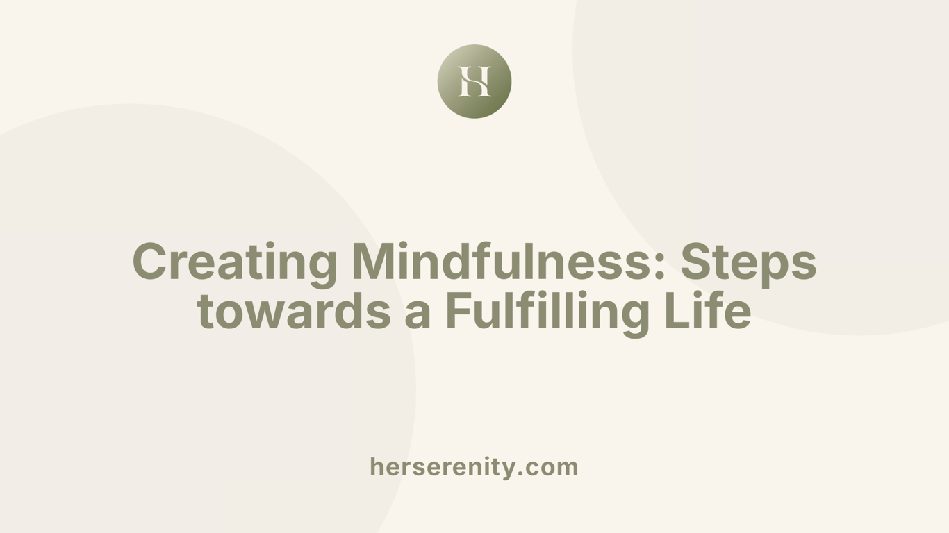 Creating Mindfulness: Steps towards a Fulfilling Life