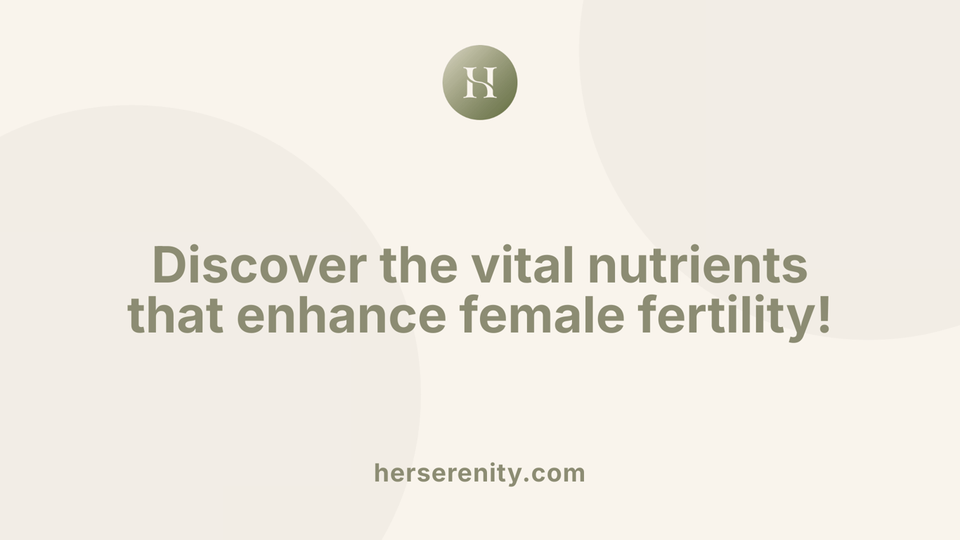 Discover the vital nutrients that enhance female fertility!