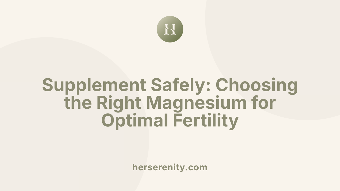 Supplement Safely: Choosing the Right Magnesium for Optimal Fertility