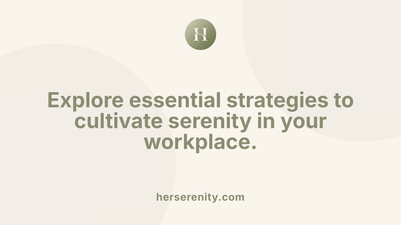 Explore essential strategies to cultivate serenity in your workplace.