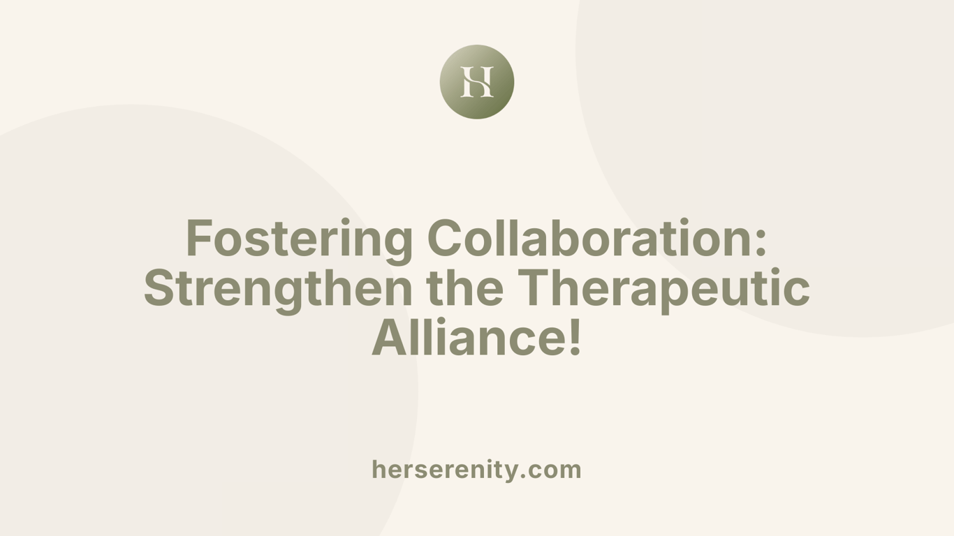 Fostering Collaboration: Strengthen the Therapeutic Alliance!