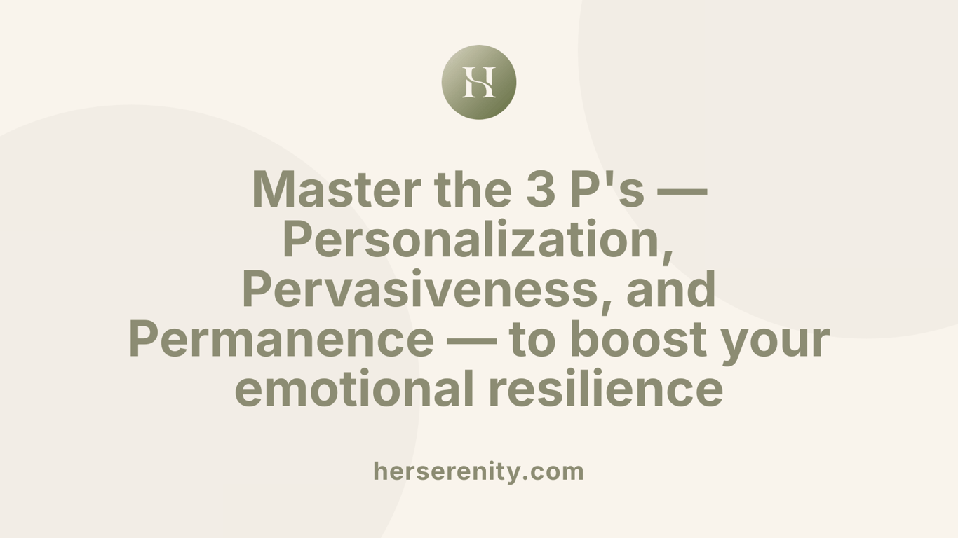 Master the 3 P's — Personalization, Pervasiveness, and Permanence — to boost your emotional resilience