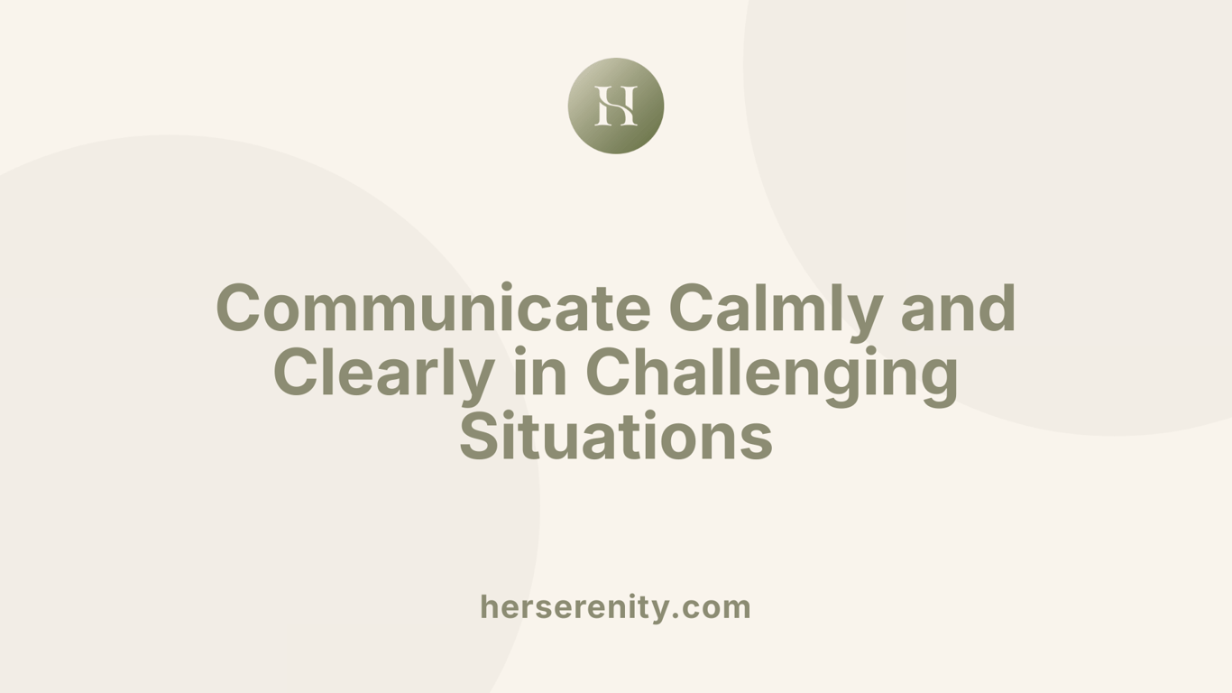 Communicate Calmly and Clearly in Challenging Situations