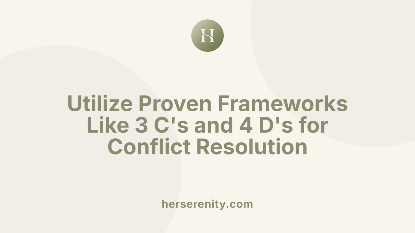 Utilize Proven Frameworks Like 3 C's and 4 D's for Conflict Resolution