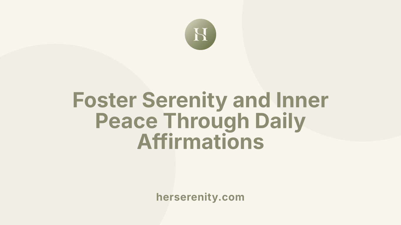 Foster Serenity and Inner Peace Through Daily Affirmations