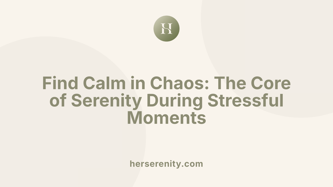Find Calm in Chaos: The Core of Serenity During Stressful Moments