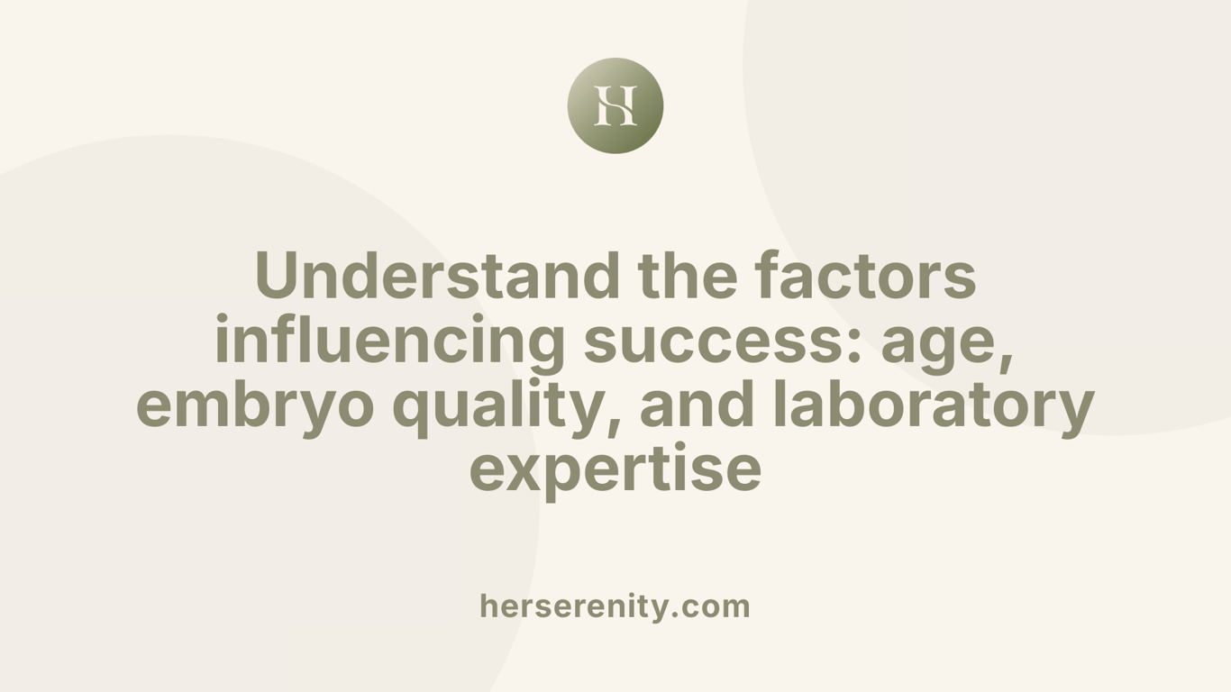 Understand the factors influencing success: age, embryo quality, and laboratory expertise