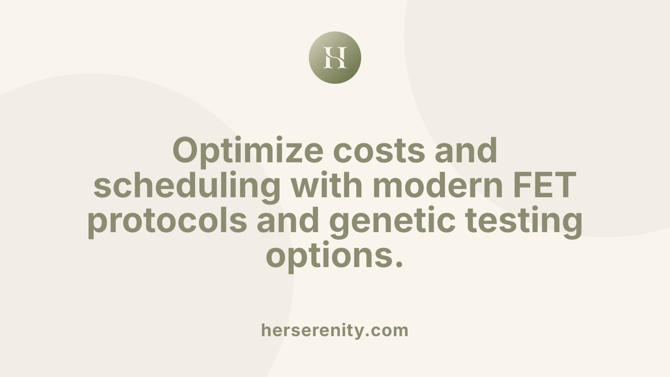 Optimize costs and scheduling with modern FET protocols and genetic testing options.