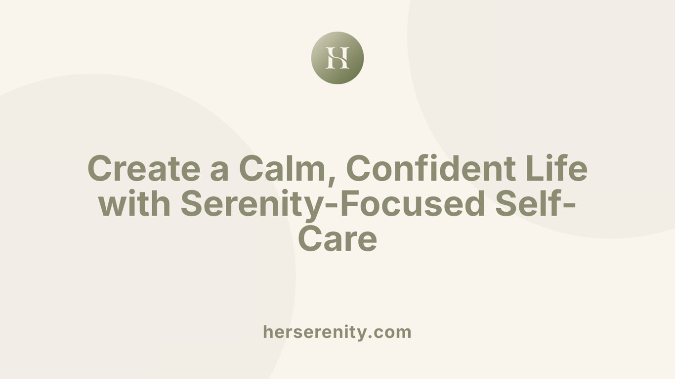 Create a Calm, Confident Life with Serenity-Focused Self-Care