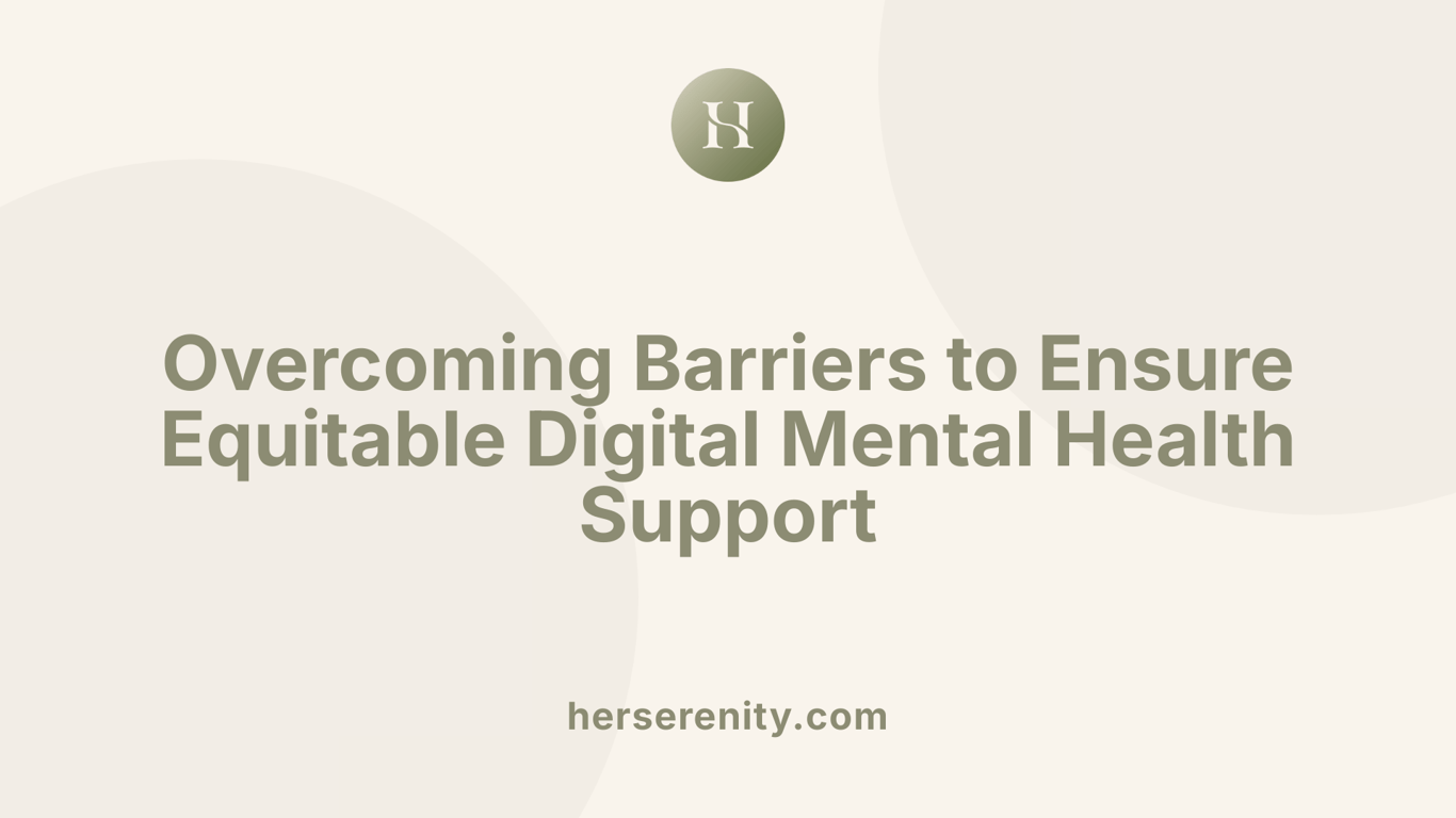 Overcoming Barriers to Ensure Equitable Digital Mental Health Support