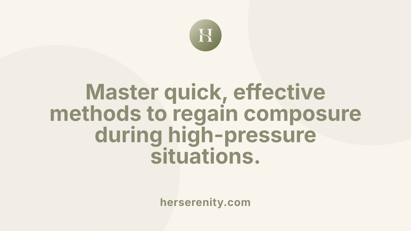 Master quick, effective methods to regain composure during high-pressure situations.