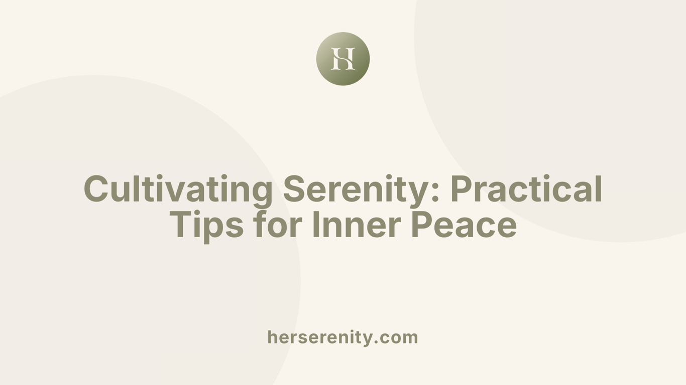 Cultivating Serenity: Practical Tips for Inner Peace