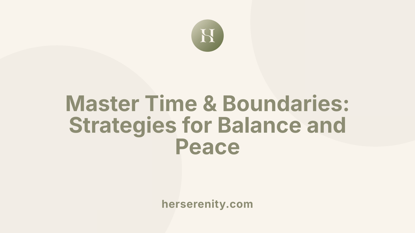 Master Time &amp; Boundaries: Strategies for Balance and Peace